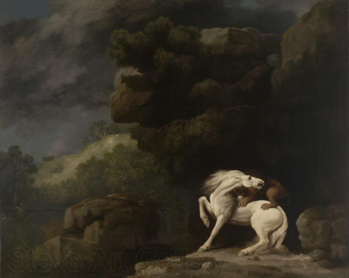 George Stubbs A Lion Attacking a Horse France oil painting art